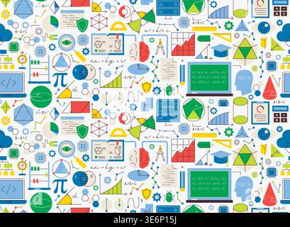 Maths Geometry Seamless Pattern Stock Vector