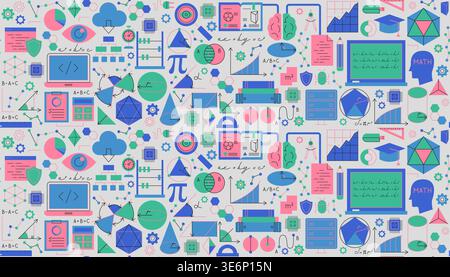 Maths School Seamless Pattern Stock Vector