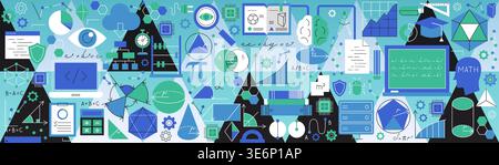Mathematics Science Banner Stock Vector