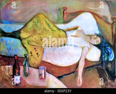 Edvard Munch – The Day After, 1894 – oil painting, interior scene, Symbolist, subdued tones Stock Photo