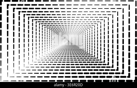 geometric rectangular background of oval dotted chains of varying thickness Stock Vector