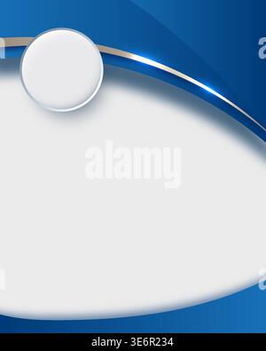 modern blue abstract background elegant curves and a metallic silver line for corporate branding business template marketing campaigns Stock Vector