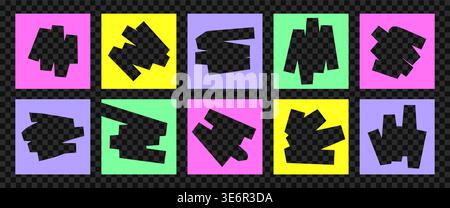 Bold Template set. Marketing flyer or social media post. Collage elements and brush strokes. Perfect for promotion and advertising. Vector geometric Stock Vector
