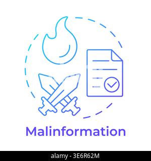 Malinformation blue gradient concept icon Stock Vector