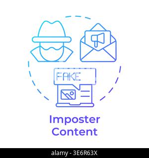 Imposter content blue gradient concept icon Stock Vector