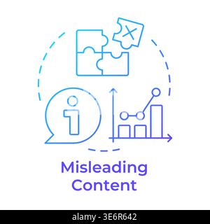 Misleading content blue gradient concept icon Stock Vector