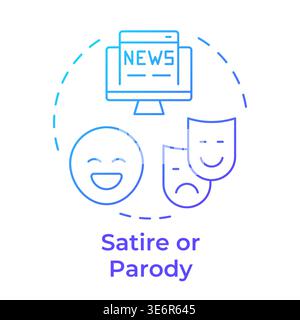 Satire or parody blue gradient concept icon Stock Vector