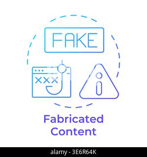 Fabricated content blue gradient concept icon Stock Vector
