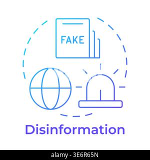 Disinformation blue gradient concept icon Stock Vector