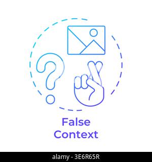 False context blue gradient concept icon Stock Vector
