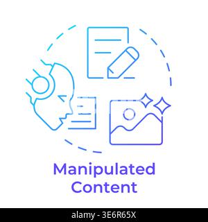 Manipulated content blue gradient concept icon Stock Vector