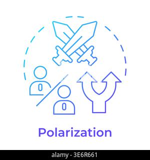 Polarization blue gradient concept icon Stock Vector