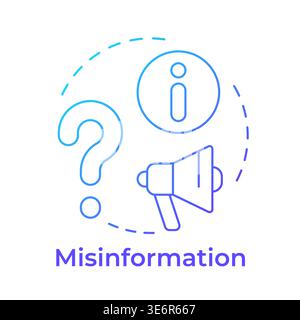 Misinformation blue gradient concept icon Stock Vector