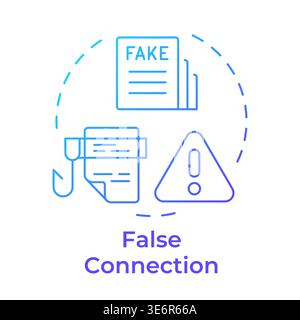 False connection blue gradient concept icon Stock Vector