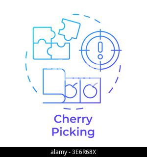 Cherry picking blue gradient concept icon Stock Vector