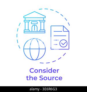 Consider the source blue gradient concept icon Stock Vector