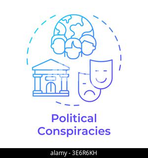 Political conspiracies blue gradient concept icon Stock Vector