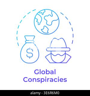 Global conspiracies blue gradient concept icon Stock Vector