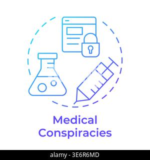 Medical conspiracies blue gradient concept icon Stock Vector