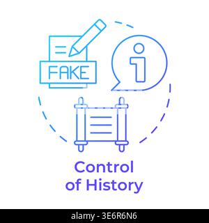 Control of history blue gradient concept icon Stock Vector