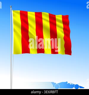 Racing cars competition Sufrace, debris or fluid on track waving flag, vector illustration Stock Vector