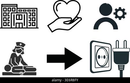 vactor Icon Set of Medical Science and Laboratory Equipment Stock Vector