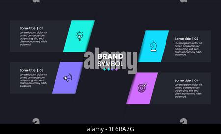 Infographic template with icons and 4 options or steps. Can be used for workflow layout, diagram, banner, webdesign. Vector illustration Stock Vector