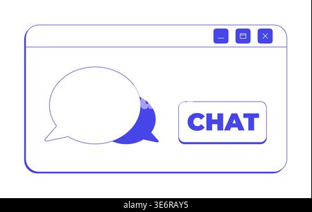 Chat message neo brutalism line popup window Stock Vector