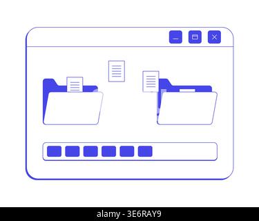 File transfer process neo brutalism line popup window Stock Vector