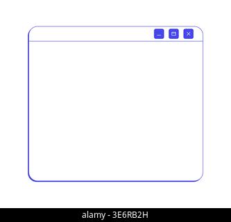 Empty application neo brutalism line popup window Stock Vector