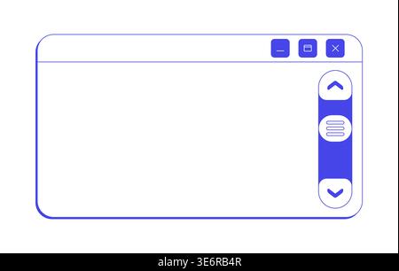 Clean dialog box with vertical scroll bar neo brutalism line popup window Stock Vector