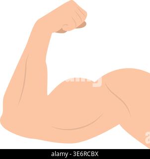 Strong bent arm symbolizing might and force. Stock Vector
