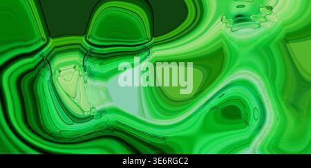 Abstract green liquid with flowing organic shapes creating a dynamic background Stock Photo