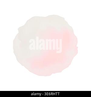 Original Light Pink Watercolor Texture: Abstract Soft Pastel Round Splash for Wedding Invitations, Beauty Branding, and Minimalist Backgrounds. Vector Stock Vector
