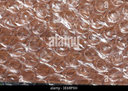 close up of White Transparent Bubble Wrap Stock Photo