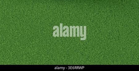 Realistic green grass field top view. Vector illustration of soccer pitch turf, seamless stadium lawn texture for sports ground, synthetic carpet pattern, summer garden landscape, picnic zone design Stock Vector