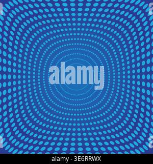 Circular dotted fractal motion background. Vector technology lines graphic element. Stock Vector