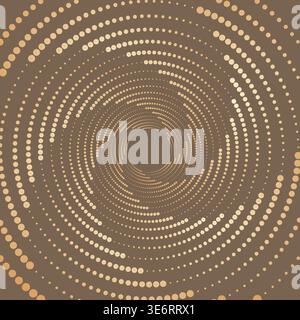 Abstract fractal dot spiral wave pattern. Vector technology lines graphic element. Stock Vector