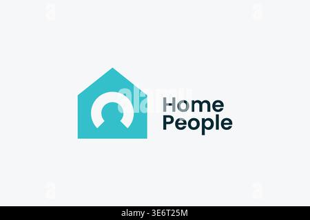 Home People Logo for Support, Community, and Connection Services Stock Vector