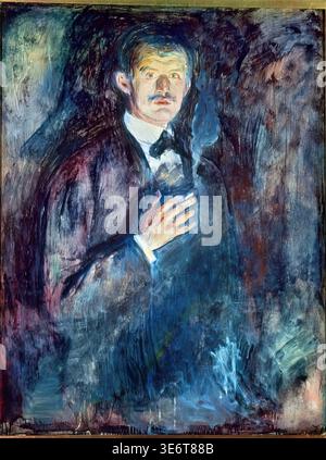 Edvard Munch - Self Portrait with Cigarette Stock Photo