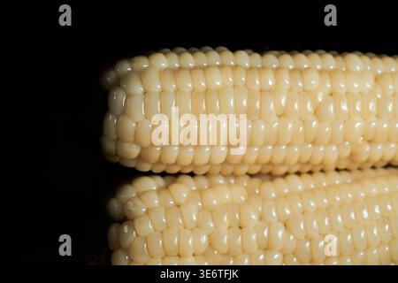 Korean waxy corn, chal-oksusu, has a unique chewy, glutinous texture. An iconic summer snack, it's loved for its mild flavor. Stock Photo