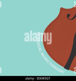 Classical Music Concert Poster Vector with Violin Closeup and Minimal Typography Stock Vector