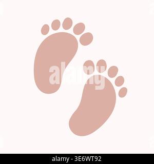 Footprints icon in simple flat style, isolated  Stock Vector
