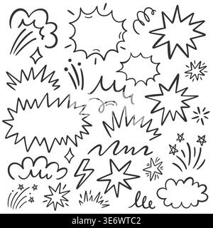 Stars, burst shapes, speech bubbles set elements  Stock Vector