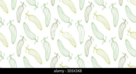 Seamless zucchini vector pattern background Stock Vector