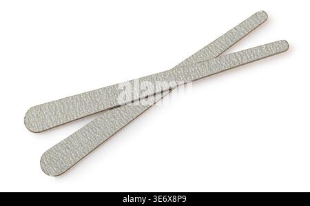 Two abrasive nail files for beauty and personal hygiene on transparent background Stock Photo