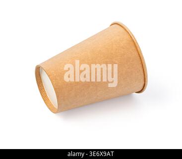 Empty eco-friendly disposable cardboard cup for coffee or tea Stock Photo