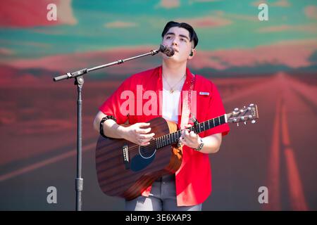 Kevin Kaarl performs during Austin City Limits Music Festival, Austin, Texas, October 8, 2023. (Photo by John Anderson/The Austin Chronicle) Stock Photo