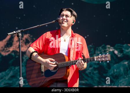 Kevin Kaarl performs during Austin City Limits Music Festival, Austin, Texas, October 8, 2023. (Photo by John Anderson/The Austin Chronicle) Stock Photo