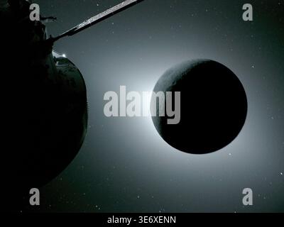 THE MOON, EARTH - 6 April 2026 - The Moon, backlit by the Sun during a ...